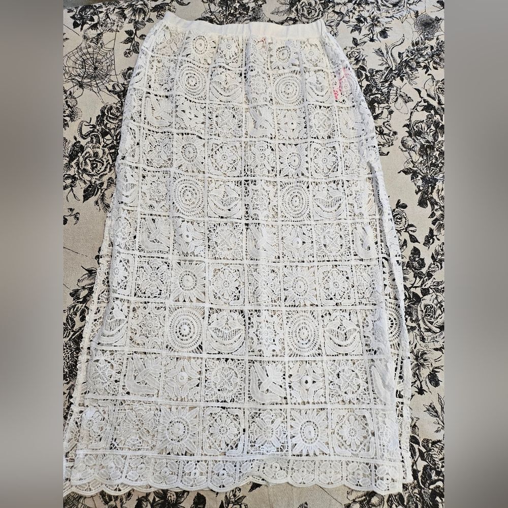 Sugar Thrillz White Crochet Skirt